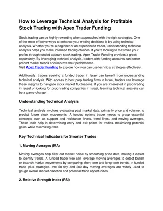 How to Leverage Technical Analysis for Profitable Stock Trading with Apex Trader Funding