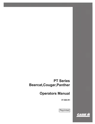 Case IH PT Series Bearcat Cougar Panther Operator’s Manual Instant Download (Publication No.37-060-R1)