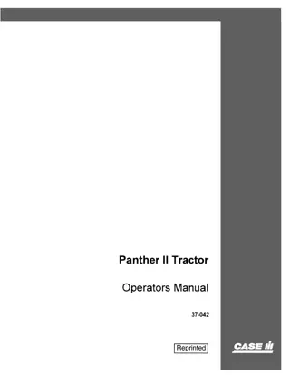 Case IH Steiger Panther II Tractor Operator’s Manual Instant Download (Publication No.37-042)