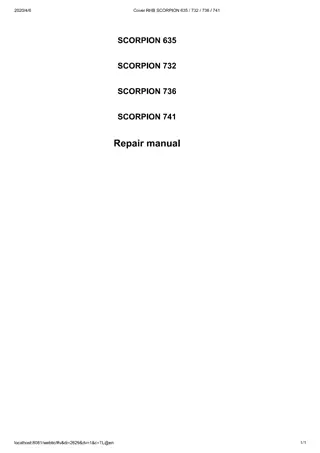 CLAAS SCORPION 635  SCORPION 732  SCORPION 736  SCORPION 741 Telehandlers Service Repair Manual Instant Download