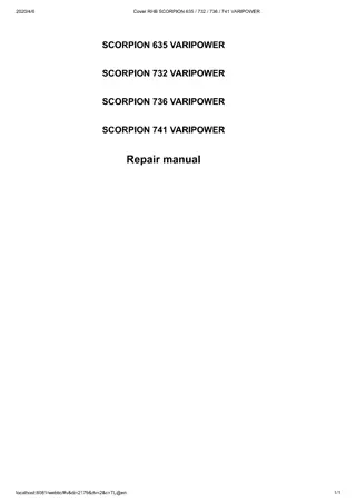 CLAAS SCORPION 635 VARIPOWER  SCORPION 732 VARIPOWER  SCORPION 736 VARIPOWER  SCORPION 741 VARIPOWER Telehandler Service Repair Manual