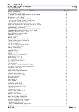 Massey Ferguson MF 264 T CF CRAWLER Parts Catalogue Manual Instant Download