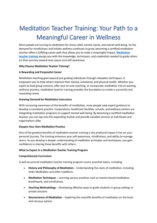 Meditation Teacher Training: Your Path to a Meaningful Career in Wellness