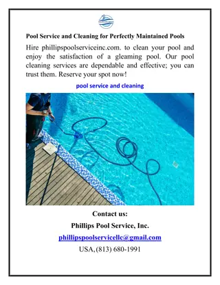 Pool Service and Cleaning for Perfectly Maintained Pools