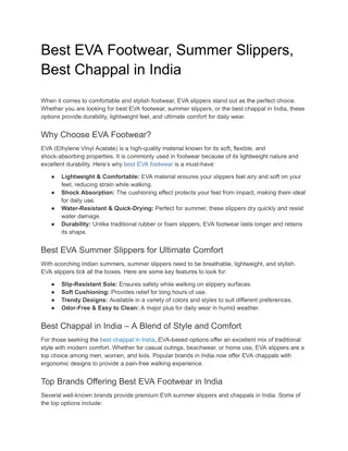 Best EVA Footwear, Summer Slippers, Best Chappal in India