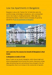 Low rise Apartments in Bangalore