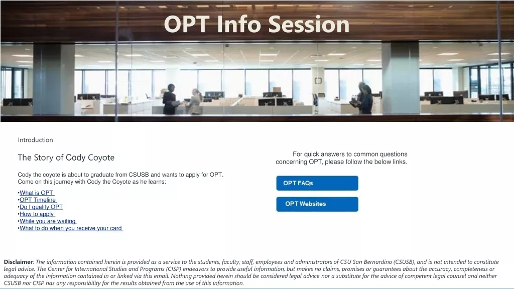 OPT Process for CSUSB Graduates