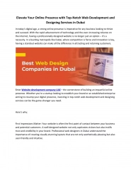 Website design and development UAE