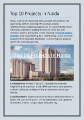 Top 10 Projects In Noida