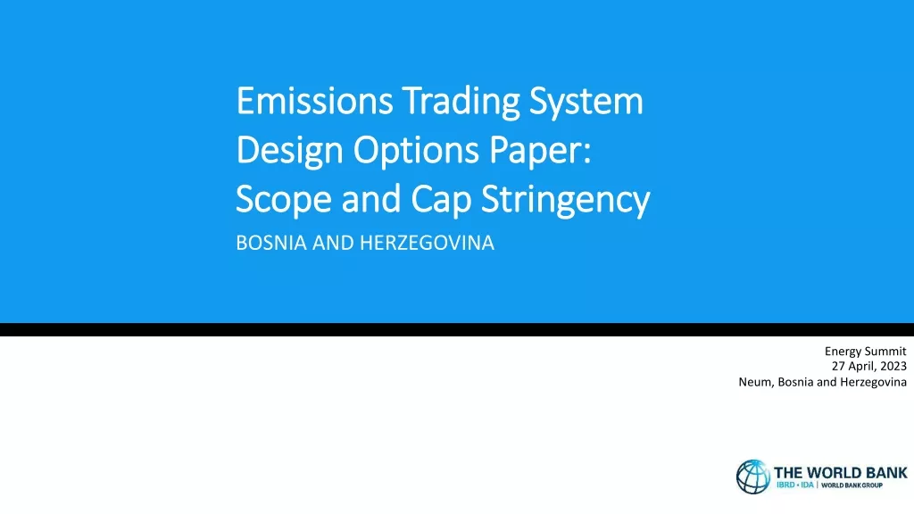 Emissions Trading System Design in Bosnia and Herzegovina