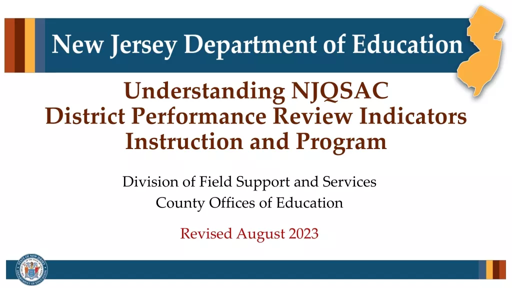 Understanding NJQSAC District Performance Review Indicators