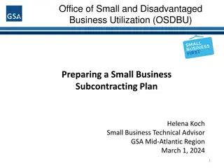 Small Business Subcontracting Plan Requirements by OSDBU