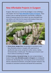 New Affordable Projects In Gurgaon