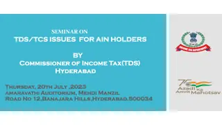 TDS/TCS Issues for AIN Holders in Taxation Seminar