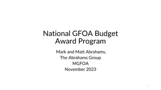 The National GFOA Budget Award Program