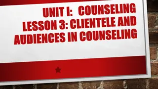 Clientele and Audiences in Counseling