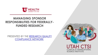 Managing Sponsor Responsibilities for Federally-Funded Research