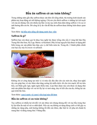 Bầu ăn saffron có an toàn không