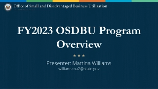 FY2023 OSDBU Program Overview