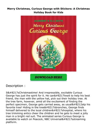 PDF✔️Download❤️ Merry Christmas, Curious George with Stickers: A Christmas Holid