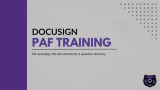 PAFs in Docusign: Examples, Do's and Don'ts