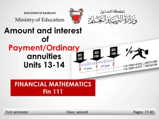 Financial Mathematics: Amount and Interest of Payment in Ordinary Annuities
