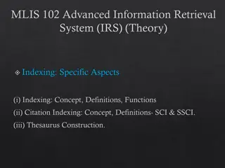 Indexing: Key Concepts and Methods