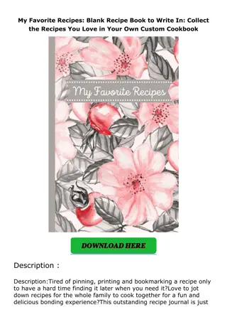 download✔ My Favorite Recipes: Blank Recipe Book to Write In: Collect the Recipe