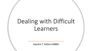 Managing Difficult Learner Behaviors in Adult Education