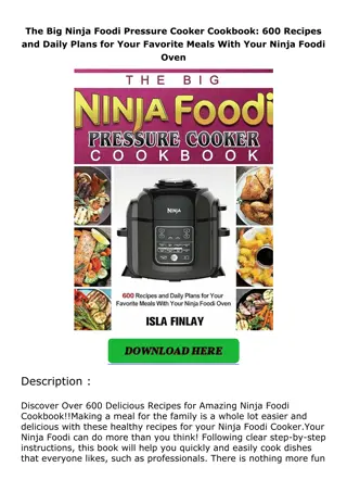 download✔ The Big Ninja Foodi Pressure Cooker Cookbook: 600 Recipes and Daily Pl