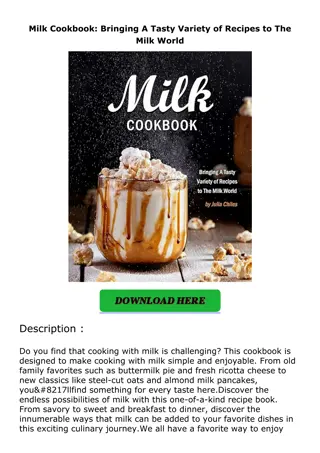 ❤download Milk Cookbook: Bringing A Tasty Variety of Recipes to The Milk World