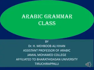 Arabic Grammar: Nouns and Adjectives in Adjectival Constructions