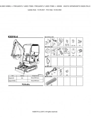 Kubota KX016-4 (SN 50001-69999) Excavator Parts Catalogue Manual (Publishing ID BKIDA5043)