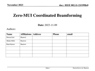 Coordinated Beamforming and MU-MIMO in IEEE 802.11-23/1998r0