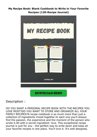 ❤pdf My Recipe Book: Blank Cookbook to Write in Your Favorite Recipes (120-Recip