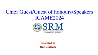 Distinguished Speakers and Guests at ICAME2024 Presented by Dr. C. Selvam