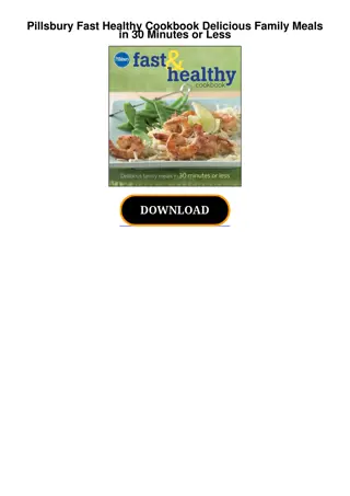 Pdf (read online) Pillsbury Fast Healthy Cookbook Delicious Family Meals in 30