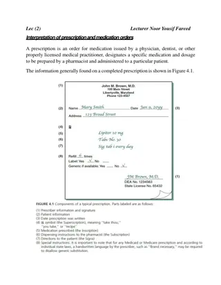 Medication Orders and Prescriptions