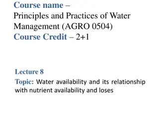 Water Management: Principles, Practices, and Soil-Water Relations