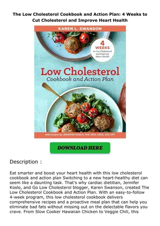 download❤pdf The Low Cholesterol Cookbook and Action Plan: 4 Weeks to Cut Choles