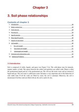 Soil Phase Relationships and Properties