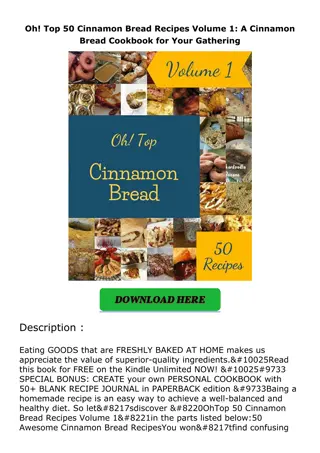 download⚡️❤️ Oh! Top 50 Cinnamon Bread Recipes Volume 1: A Cinnamon Bread Cookbo