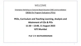 Outcome-Based Education (OBE) and Accreditation for Program Evaluators Workshop