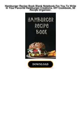 pdf download Hamburger Recipe Book Blank Notebook For You To Write In Your Fav
