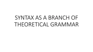 Syntax in Theoretical Grammar