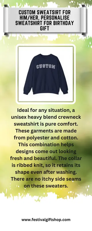 Custom Sweatsirt for HimHer, Personalise Sweatshirt For Birthday Gift