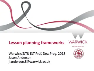 Lesson Planning Frameworks in ELT