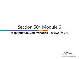 Section 504 Manifestation Determination Reviews (MDR)