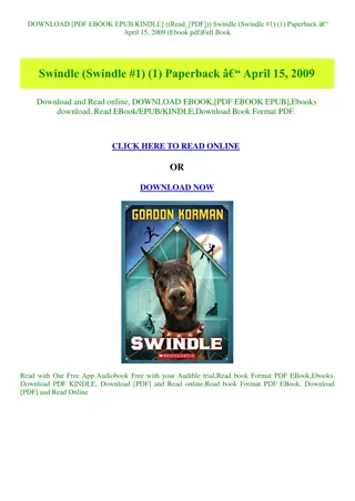 ((Read_[PDF])) Swindle (Swindle #1) (1)     Paperback Ã¢Â€Â“ April 15  2009 (Ebook pdf)