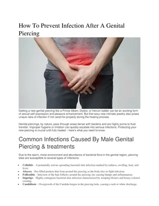 How To Prevent Infection After A Genital Piercing